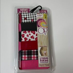 OP Women's Colorful String Bikini Panties - 6 Pack